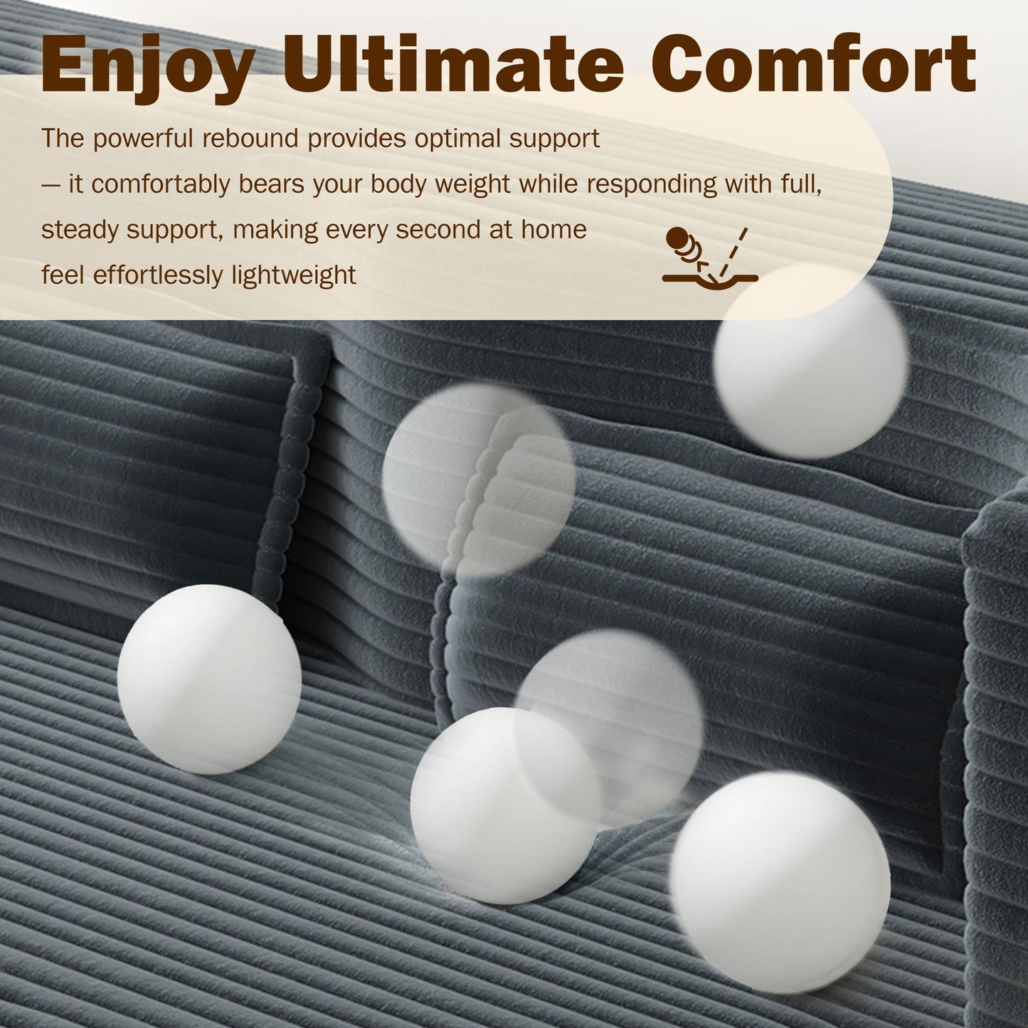 Modern Floor Sofa With 2 Pillows, Convertible Twin Size Folding Mattress For Living Room