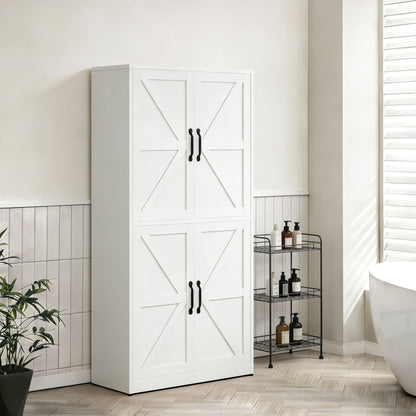 Kitchen Pantry Cabinet With Adjustable Shelves, Heavy Duty Storage - White