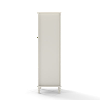 Minimalism Buffet Cabinet With Glass Doors And Double Drawer