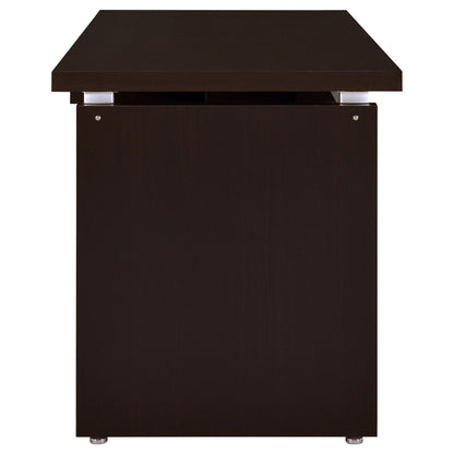 Ulloa - L Shaped Office Desk With Slide Out Keyboard Tray And Storage Drawers - Cappuccino