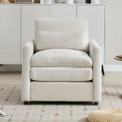 Cozy Upholstered Cushion Armchair For Living Room