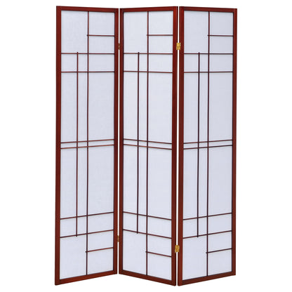 Colby - 3-Panel Folding Floor Screen - Brown / White