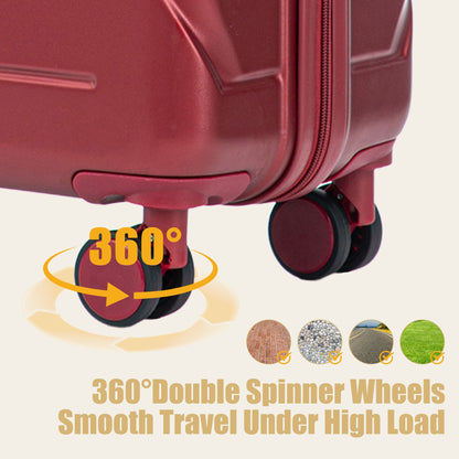 Hard Shell Luggage With Scratch Resistant Surface, 4 Wheels, Combination Lock & Side Hooks