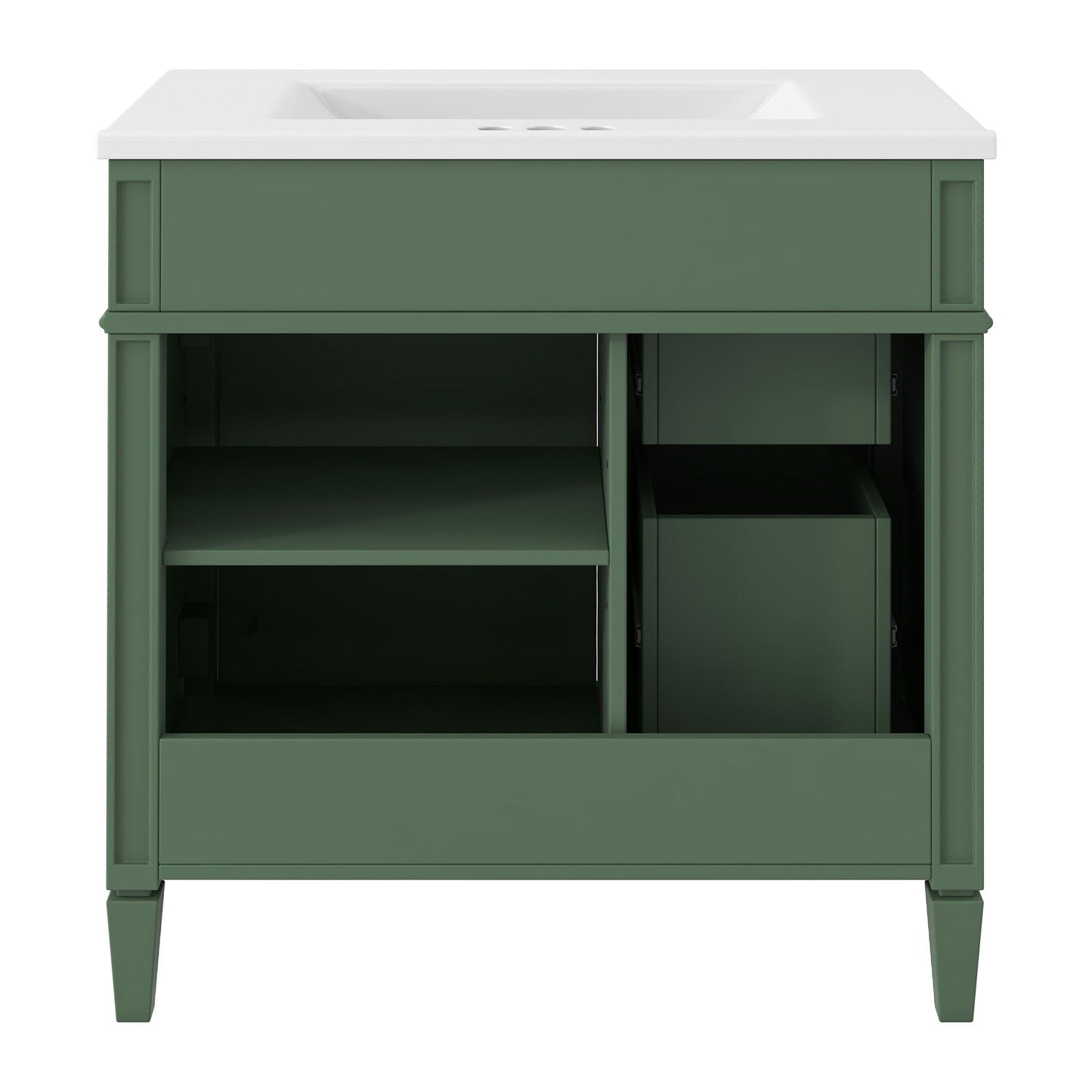 Bathroom Vanity With Top Sink, Storage Cabinet With 2 Drawers, Tip Out Drawer