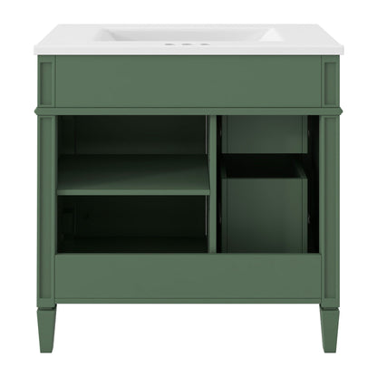 Bathroom Vanity With Top Sink, Storage Cabinet With 2 Drawers, Tip Out Drawer