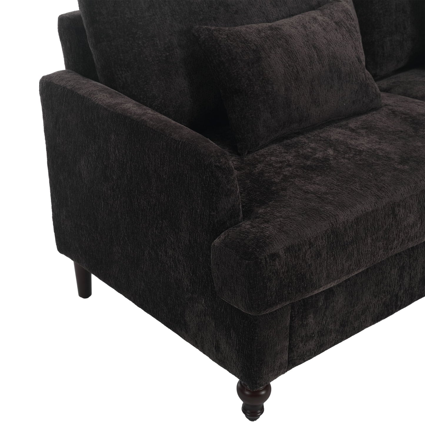 Mid Century Modern Fabric Loveseat Sofa, 2 Seat Upholstered Couch