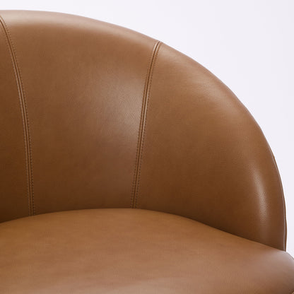 Swivel Accent Chair With 360° Smooth Spin - Black / Light Brown / Silver