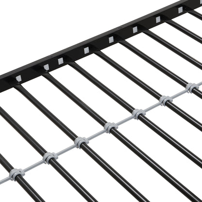 Modern Metal Bunk Bed With Side Ladders And Guardrail