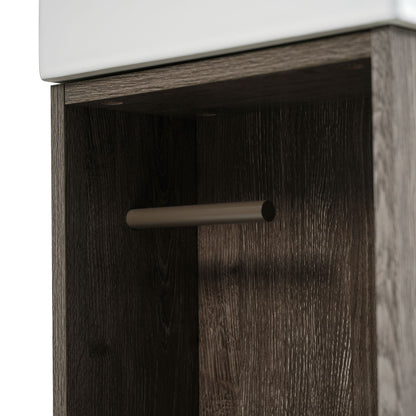 Bathroom Vanity With Sink, Freestanding Wood Grain Cabinet With Storage