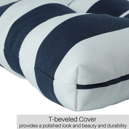2 Piece High Back Patio Chair Cushion Set, Tufted Adirondack And Rocking Chair Cushions