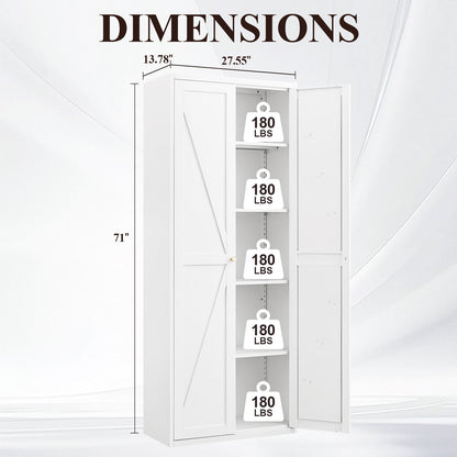 Adjustable 2 Door Storage Cabinet With Adjustable Shelves