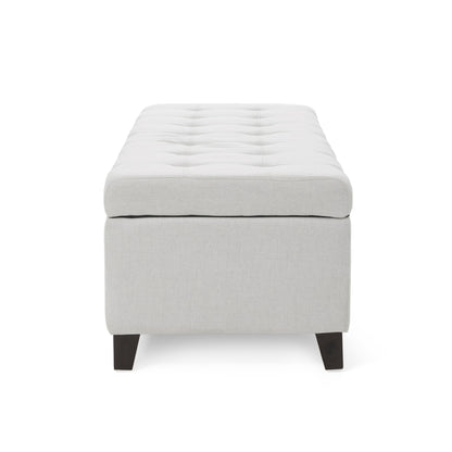 Upholstered Storage Ottoman Bench, Foot Rest For Bedroom