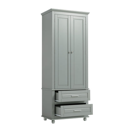 Tall Storage Cabinet With 2 Drawers For Bathroom