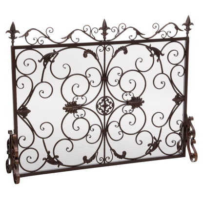 Darcie - Wrought Fireplace Screen, Ornate Design
