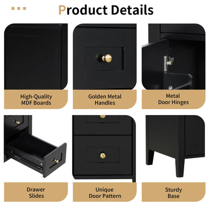 Bathroom Vanity With Sink, 3 Drawers And Adjustable Shelf