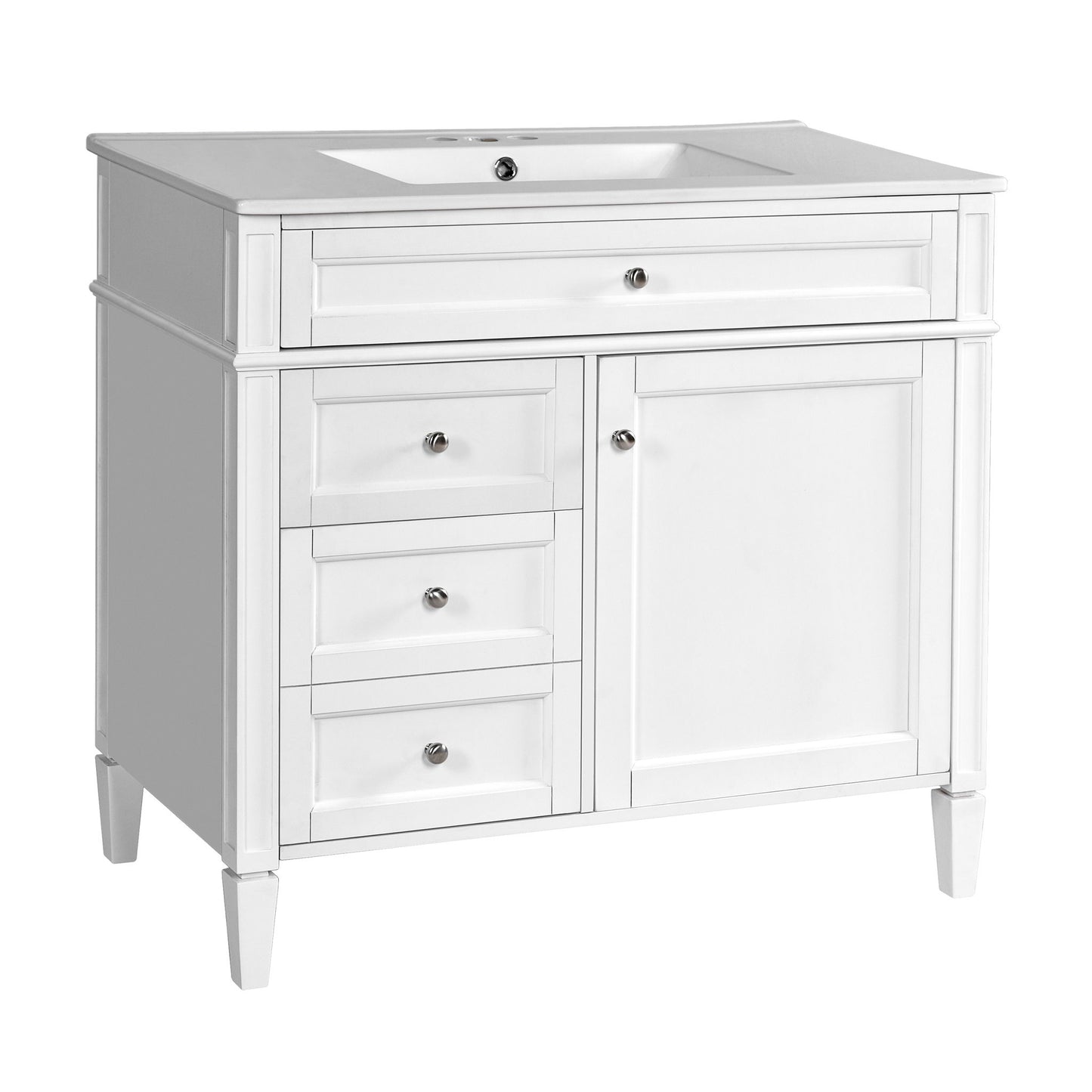 Bathroom Vanity With Top Sink, 2 Drawers And Tip Out Drawer