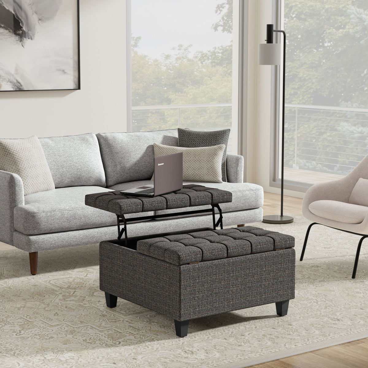 Harrison - Upholstered Coffee Table Storage Ottoman