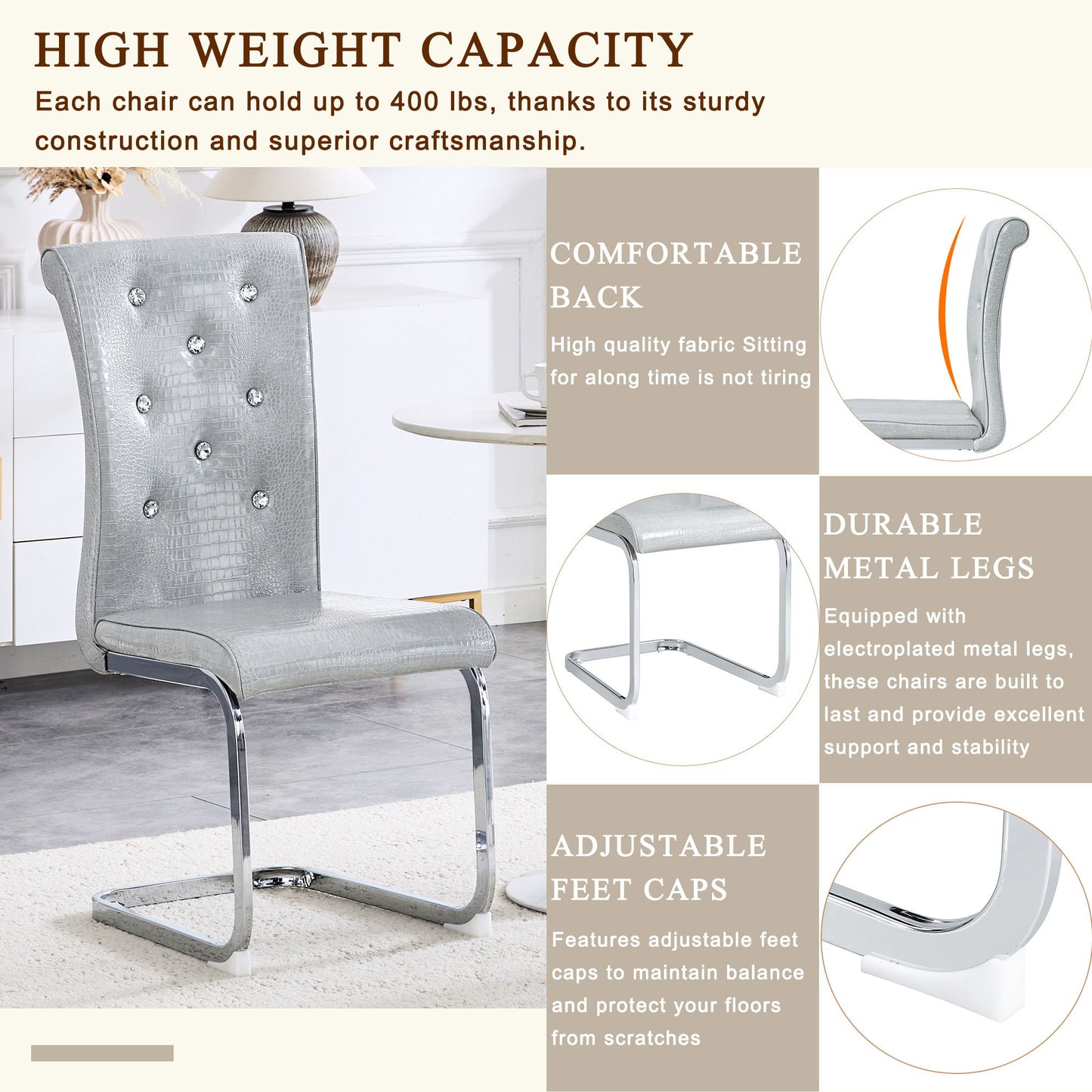 Elegant Design Upholstered Dining Chairs