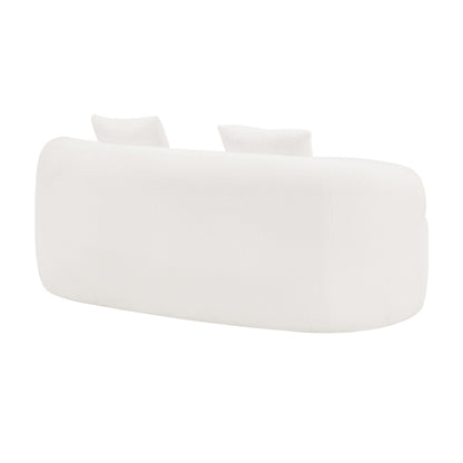 Curved Loveseat Sofa With Round Armrest