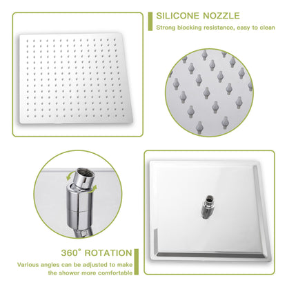 Dual Shower Head System With Ceiling Mount And Rough In Valve