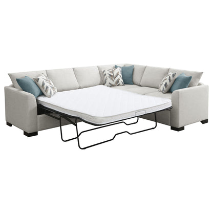 Radison - Upholstered Sectional Sofa With Hidden Sleeper - Greige
