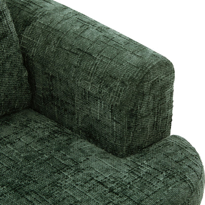 Modern Swivel Barrel Chair With Dual-Layer Cushion