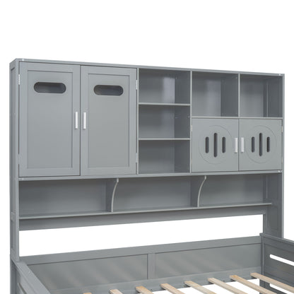 Daybed With All-In-One Cabinet And Shelf