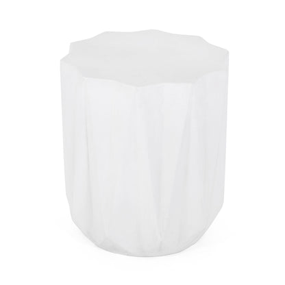 Outdoor Lightweight Concrete Side Table - Antique White