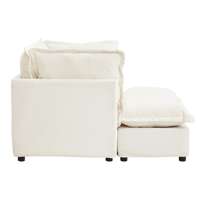 Modern Armchair Sofa With Movable Ottoman