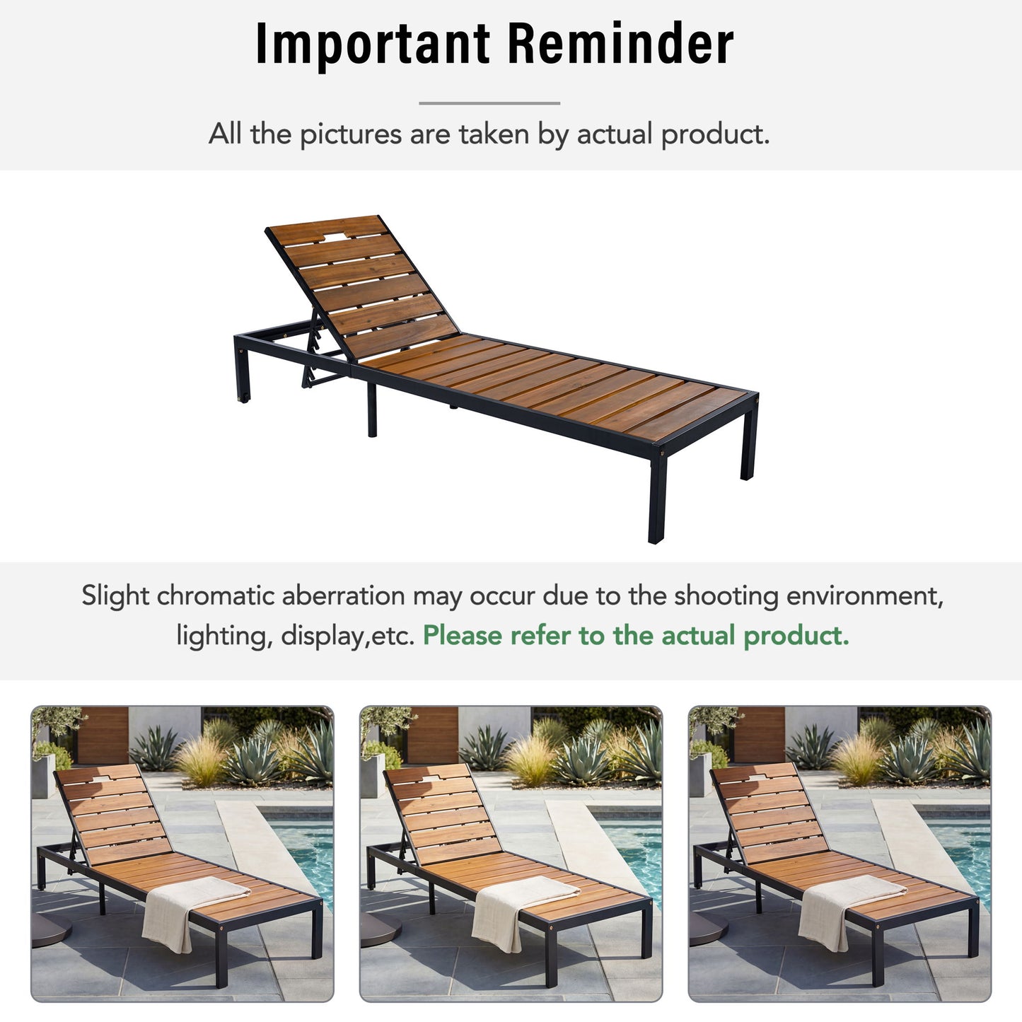 Outdoor Chaise With Adjustable Backrest