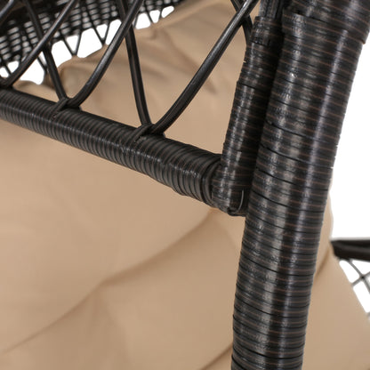 Outdoor Wicker Standing Basket Chair With Cushion
