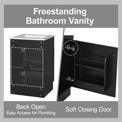 Bathroom Vanity With Sink, Cabinet With Adjustable Shelf