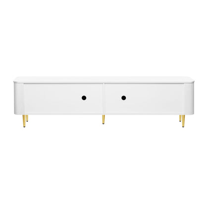TV Stand For TVs, Media Console With 4 Spacious Cabinets For Living Room