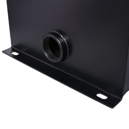 Heavy Duty Hydraulic Fluid Tank 10 Gal Steel Reservoir With Strainer, Gauge & Breather Cap For Tractors & Trucks - Black