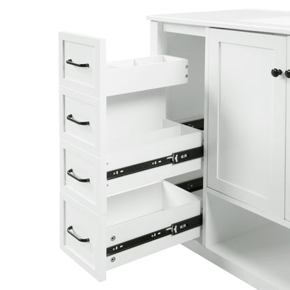 Bathroom Vanity With Sink Top, Bathroom Vanity Cabinet With 2 Doors And 2 Drawers, Open Shelf