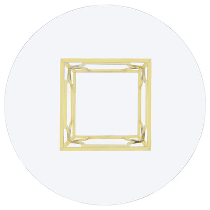 Krista - Round Glass Top Dining Table - Gold