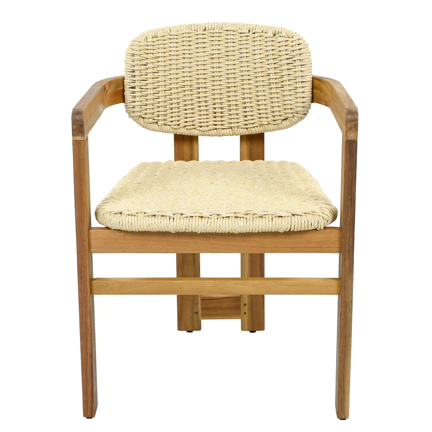 Outdoor Accent Armchairs For Patio (Set of 2) - Natural / Teak