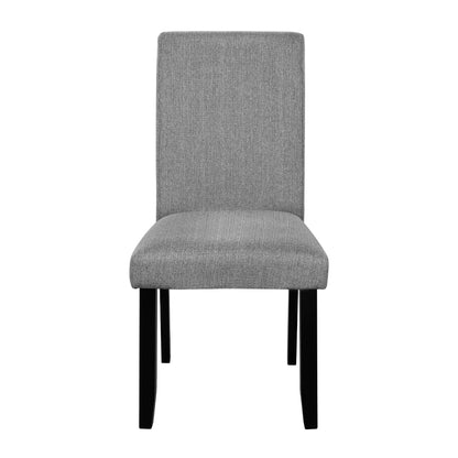 5 Piece Round Dining Table Set, Dining Table And 4 Upholstered Chairs For Dining Room, Kitchen Room, Living Room - White / Gray