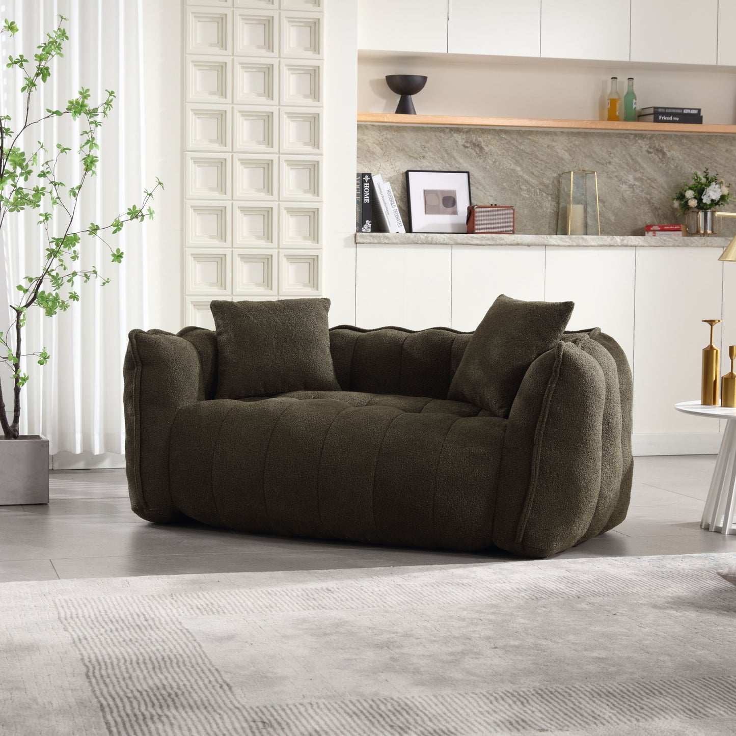 Cozy Beanbag Chair With High Resilience Foam Core For 2