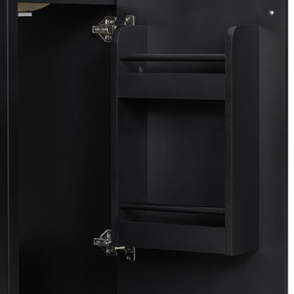 Classic Retro Bathroom Vanity With Sink, Door Shelf, Side Open Storage Frame