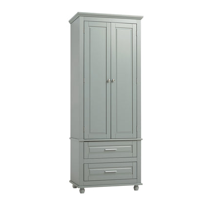 Tall Storage Cabinet With 2 Drawers For Bathroom