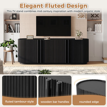 TV Stand With Fluted Tambour Style Door