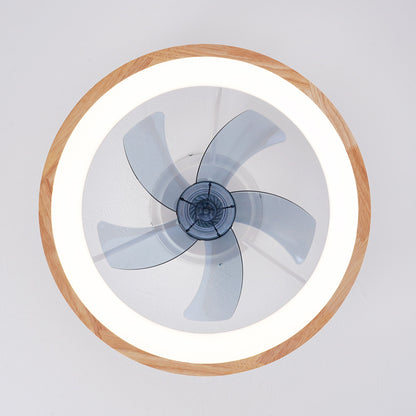 Ceiling Fans With LED Light Source And Remote Control, 3000 - 6500K Dimmable, 6 Speeds, Quiet DC Motor For Living Room - Natural Wood / White