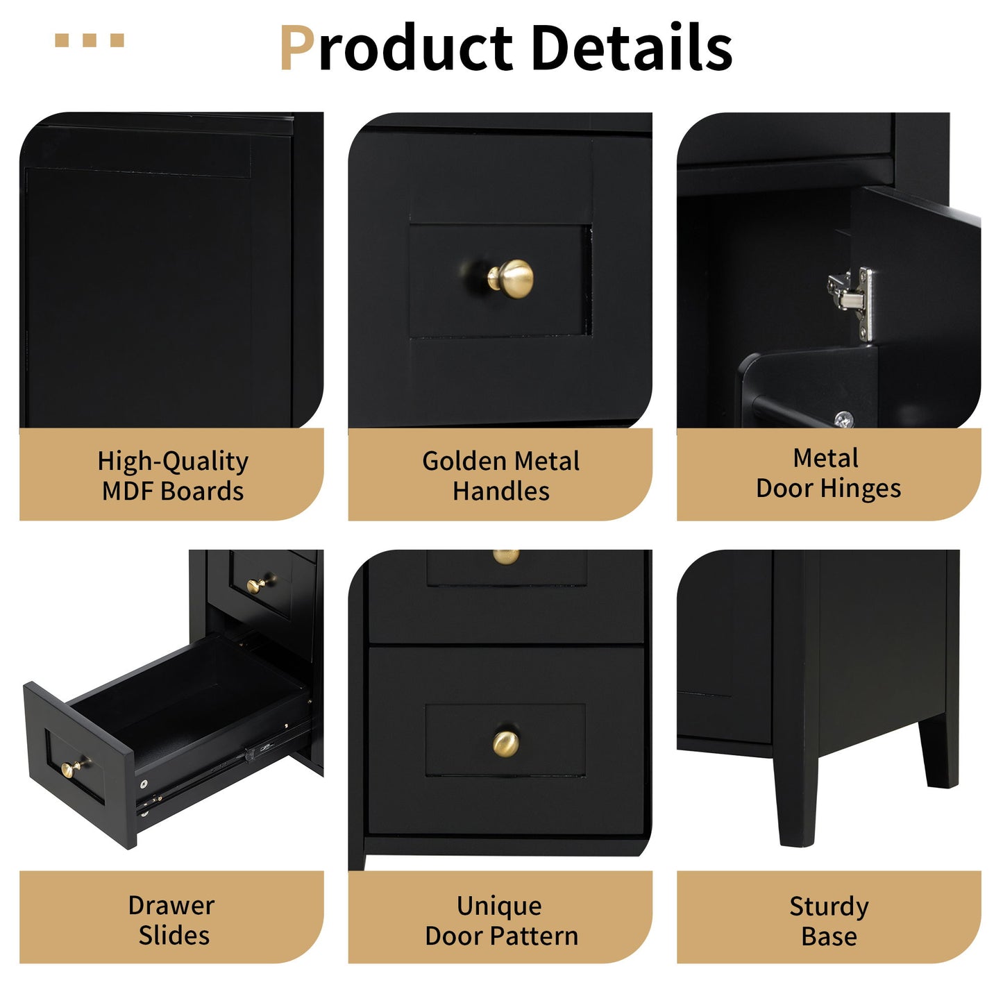 Modern Bathroom Vanity With Sink, 3 Drawers And Adjustable Shelf