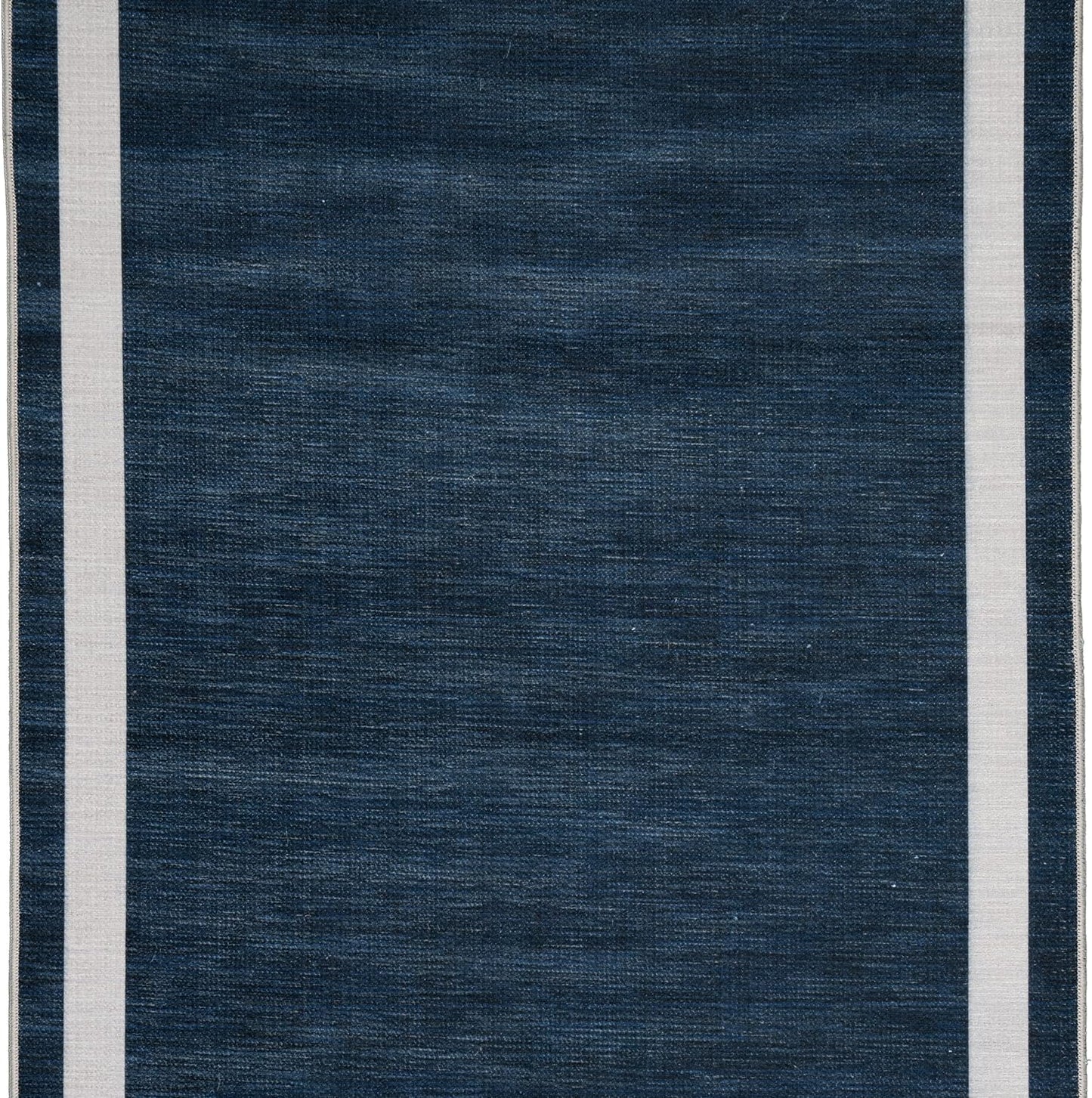 Playa Rug Machine Washable Area Rug With Non Slip Backing - Stain Resistant - Eco Friendly - Family and Pet Friendly - Everest Geometric Modern Bordered Navy&Creme Design