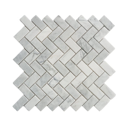 Heringbone Carrara Mosaic Wall & Floor Tile ( $23.62/sq.ft)