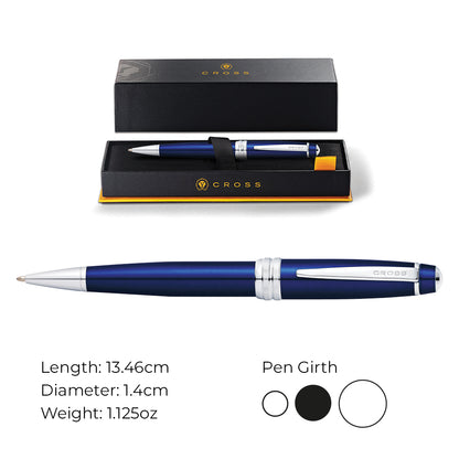 Cross Bailey™ Blue Lacquer with Polished Chrome Appointment Ballpoint Pen