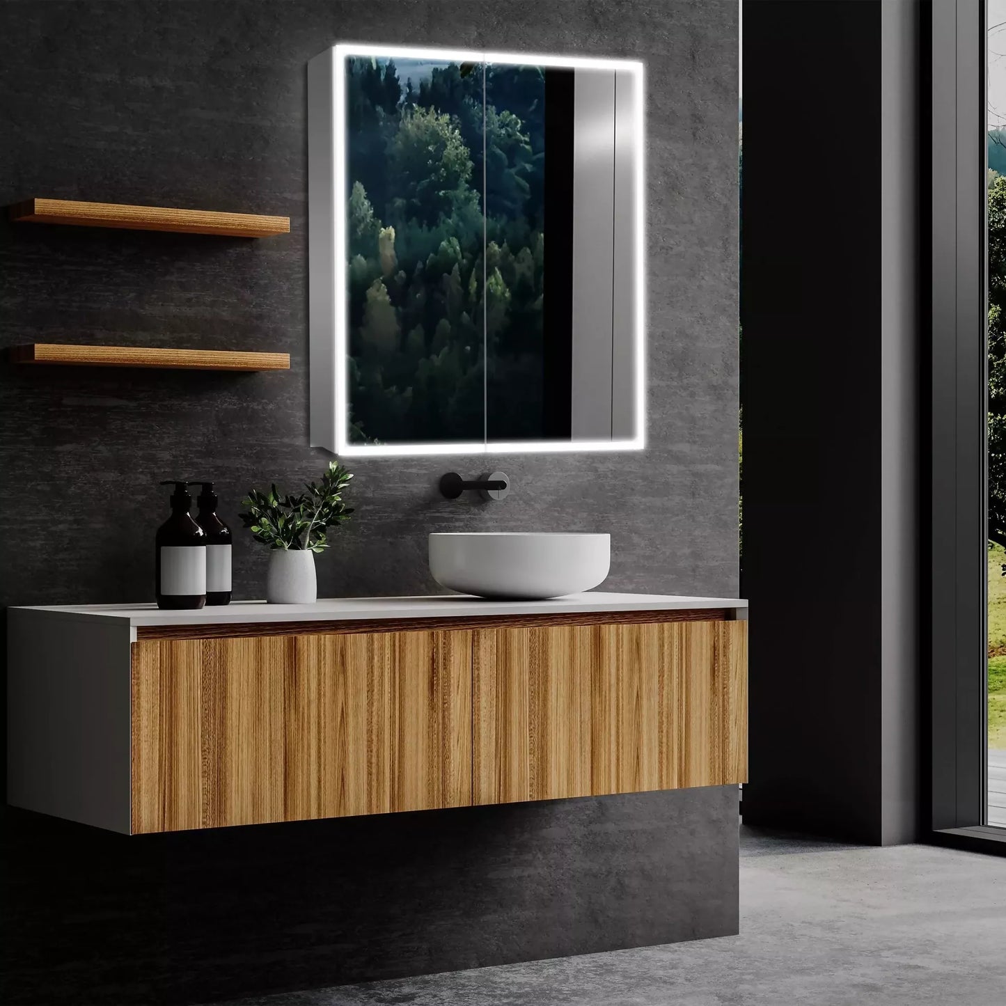 Dhalia LED Bathroom Medicine Cabinet with Defogger and Internal 3X Makeup Mirror - Available in 6 Sizes