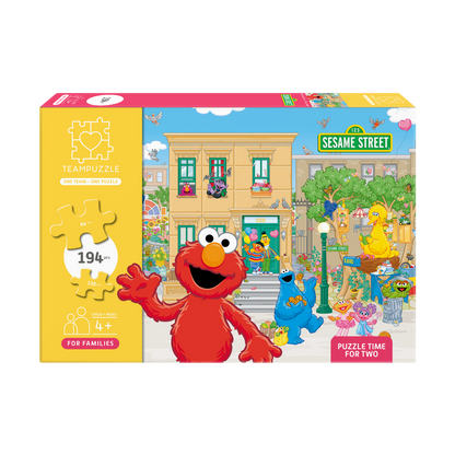 TEAMPUZZLE FOR FAMILIES: Sesame Street – 194-Piece Child & Adult Jigsaw Puzzle – Large & Small Puzzle Pieces – Ages 4+