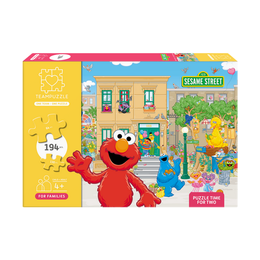 TEAMPUZZLE FOR FAMILIES: Sesame Street – 194-Piece Child & Adult Jigsaw Puzzle – Large & Small Puzzle Pieces – Ages 4+